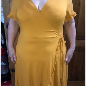 Only worn once! Burnt yellow dress.